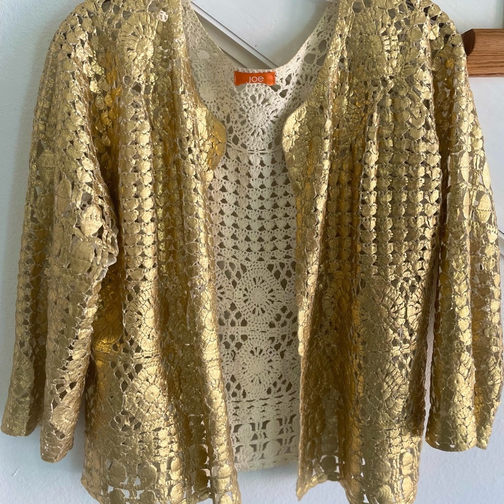Joe brushed gold Cardigan NWOT retail $275